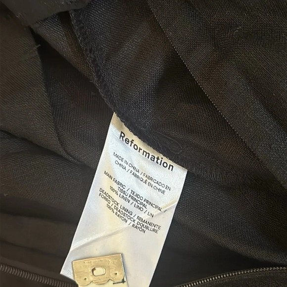 NWT Reformation Ciara Linen Sleeveless Jumpsuit Relaxed Leg Black | size 0 - Picture 12 of 13